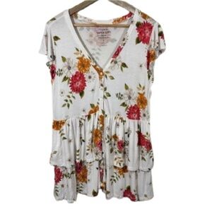 Torrid Super Soft Knits Floral Tiered Top Size 1X